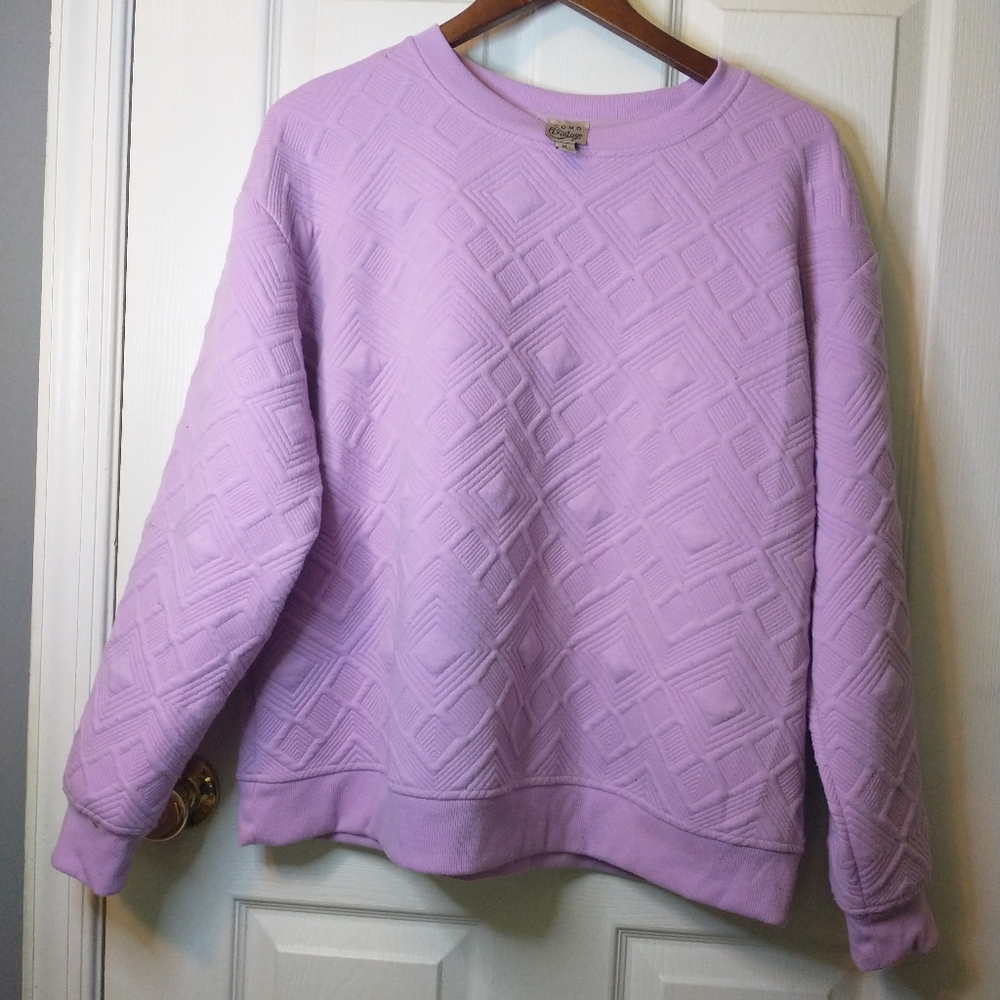 Como Vintage Lavender Textured Sweatshirt